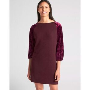Gap Dress Womens XL Burgundy Velvet Raglan T Shirt Long Sleeve Softspun NEW